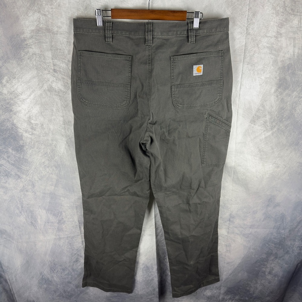 Carhartt Rugged Flex Relaxed Fit Canvas Work Pants Gray BN2291-M Mens 38x34
